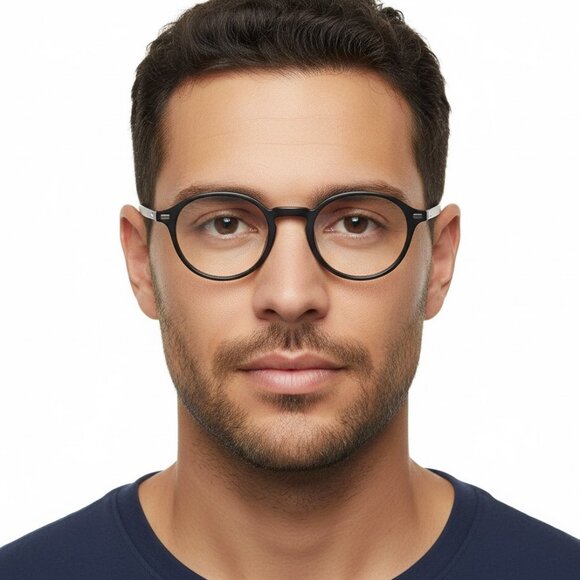 Berluti Mens Round/Oval Black Black Transparent Fashion Designer Eyewear